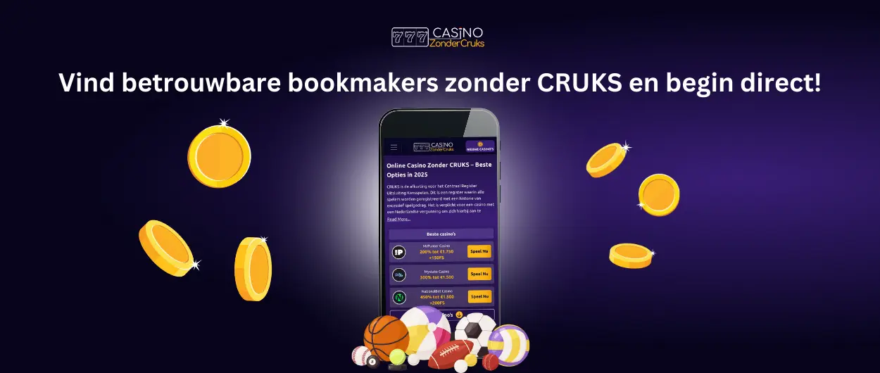 Mobiele telefoon met bookmakers zonder CRUKS en sportweddenschappen.